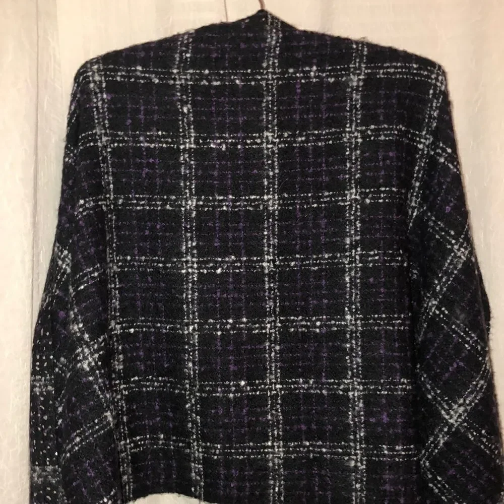 Reversible Plaid Blanket Scarf